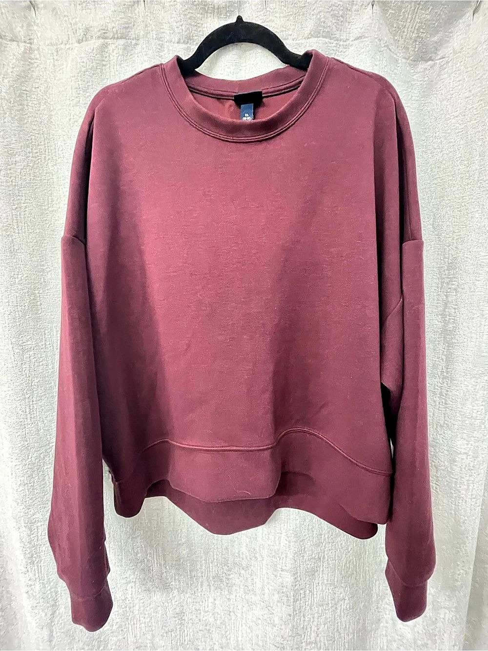 Scoop Scuba Knit Crewneck Sweatshirt in maroon Size XL Like New
